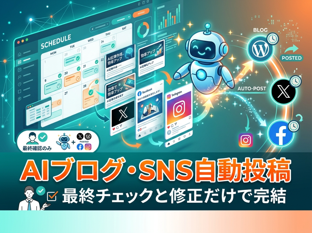 AIブログ・SNS自動投稿 - 最終チェックと修正だけで完結